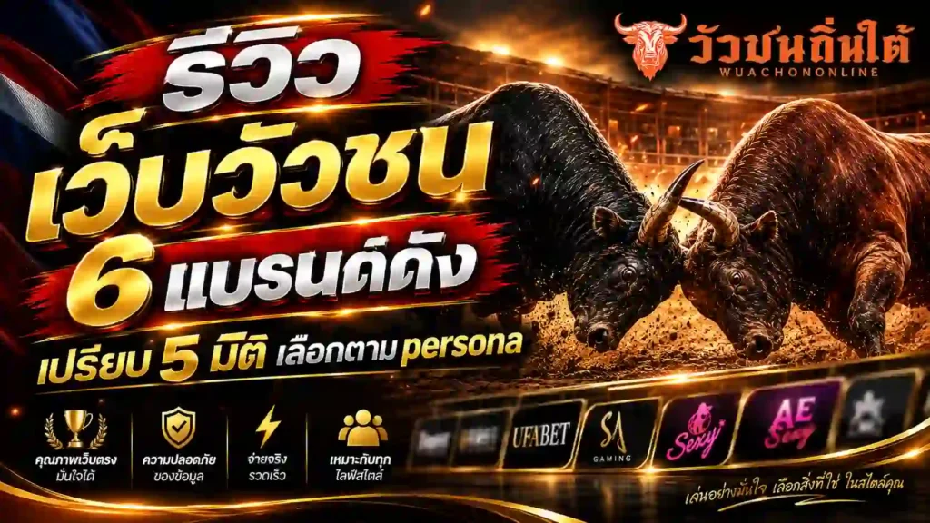 รีวิว เว็บวัวชน 6 แบรนด์ดัง เปรียบ 5 มิติ