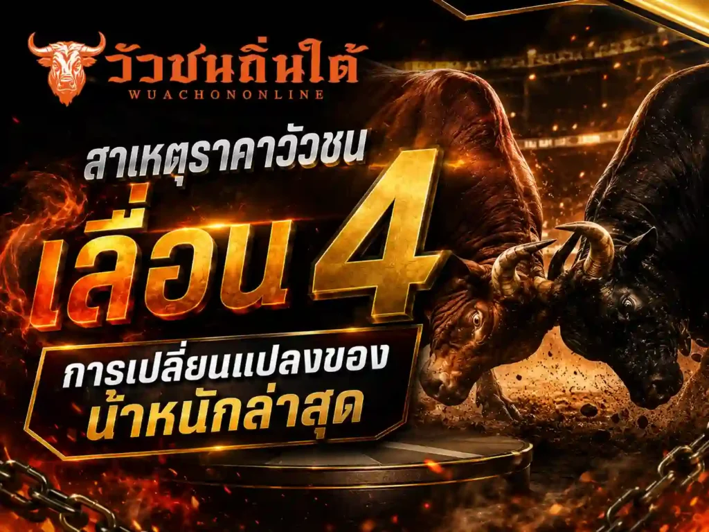 สาเหตุราคาวัวชน เลื่อน 4 การเปลี่ยนแปลงของน้ำหนักล่าสุด