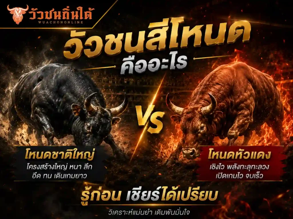 วัวชนสีโหนด คืออะไร โหนดชาติใหญ่ vs โหนดหัวแดง