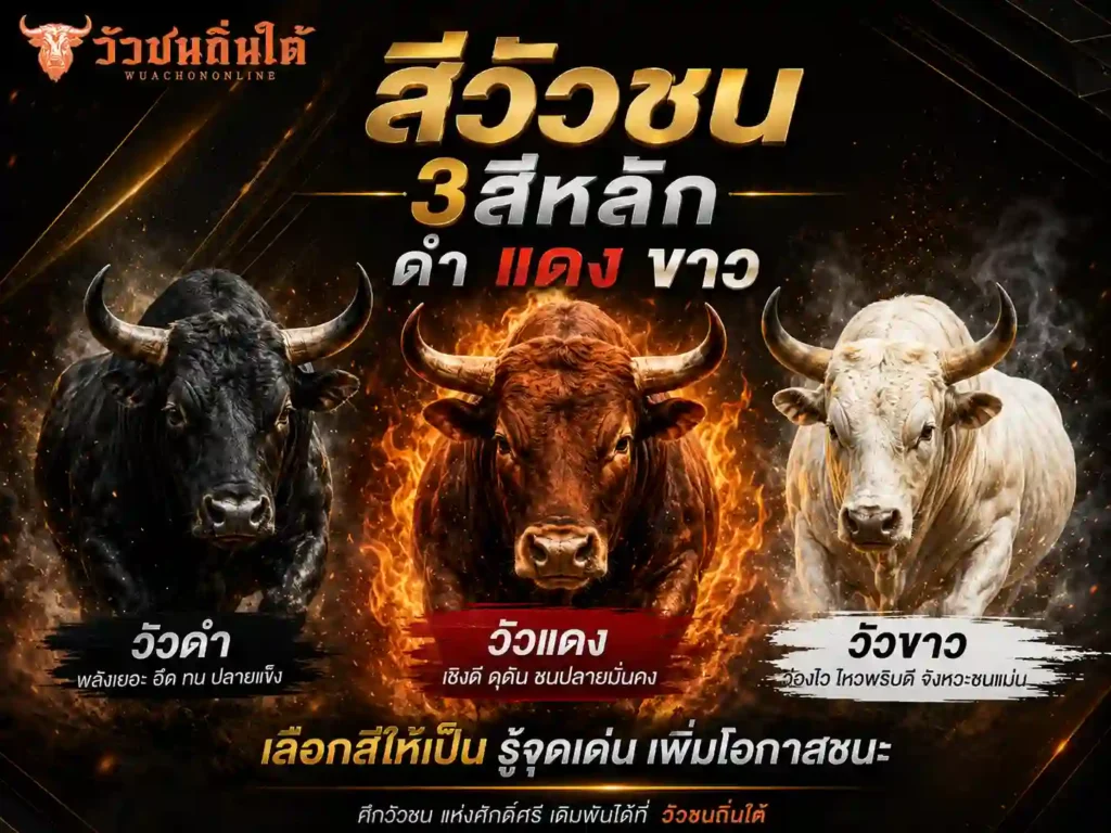 สีวัวชน 3สีหลัก ดำ แดง ขาว