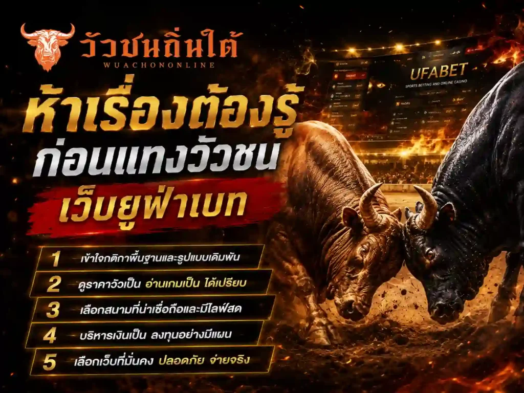 ห้าเรื่องต้องรู้ก่อน แทงวัวชน เว็บยูฟ่าเบท